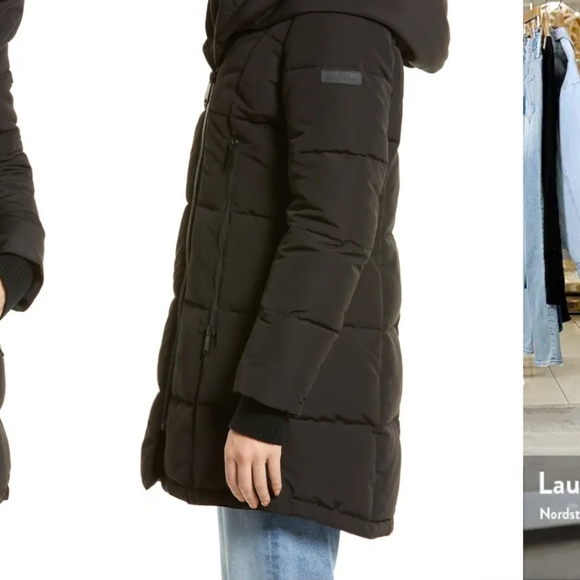 New Sam Edelman Asymmetrical Water Repellent Puffer Jacket - Picture 8 of 9